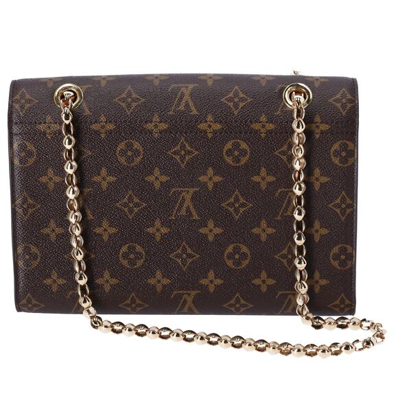 Louis Vuitton Victoire Chain Shoulder Bag Monogram Canvas M41732 Brown Raisin - Picture 3 of 7